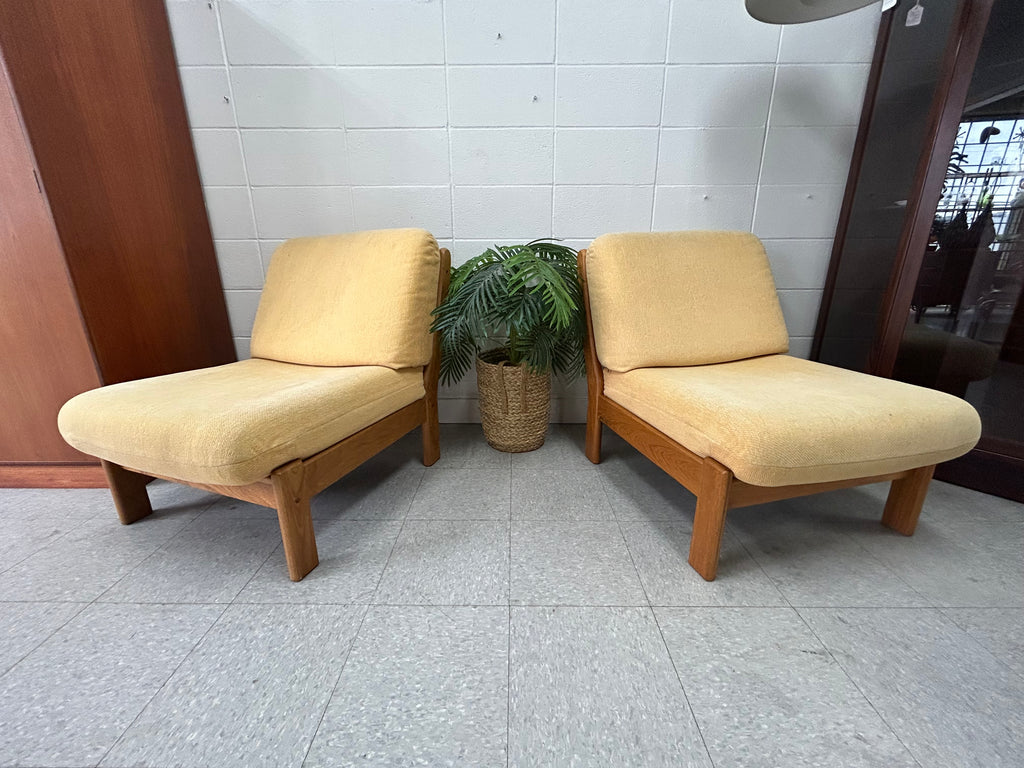 Teak chair pair