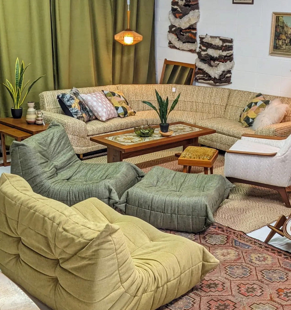 Slouch chair and ottoman