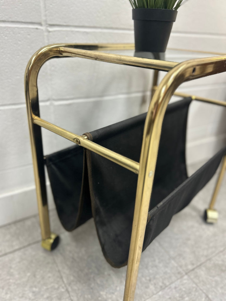 Brass magazine table