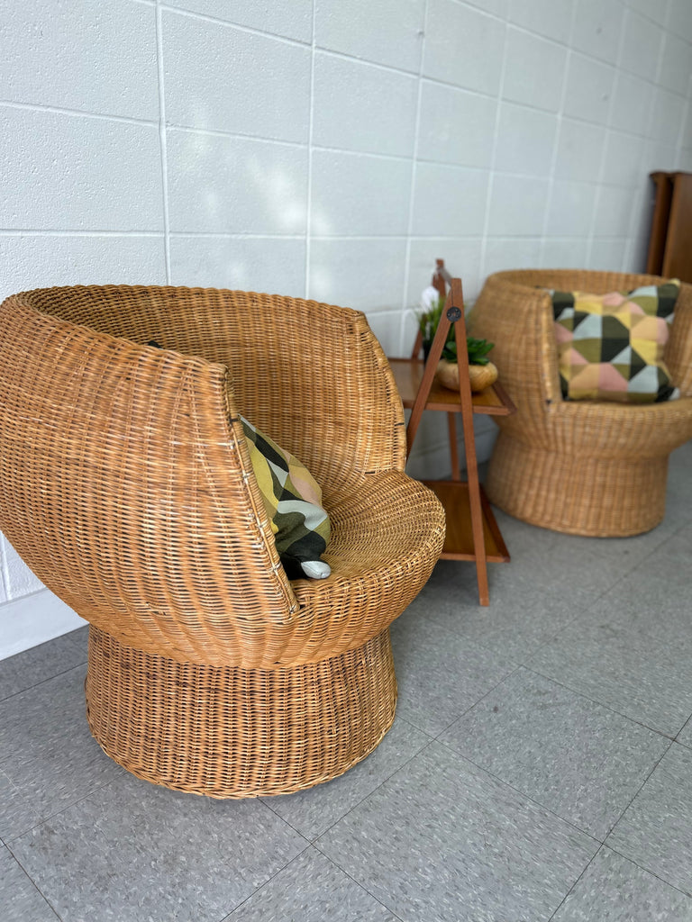 Rattan chair pair