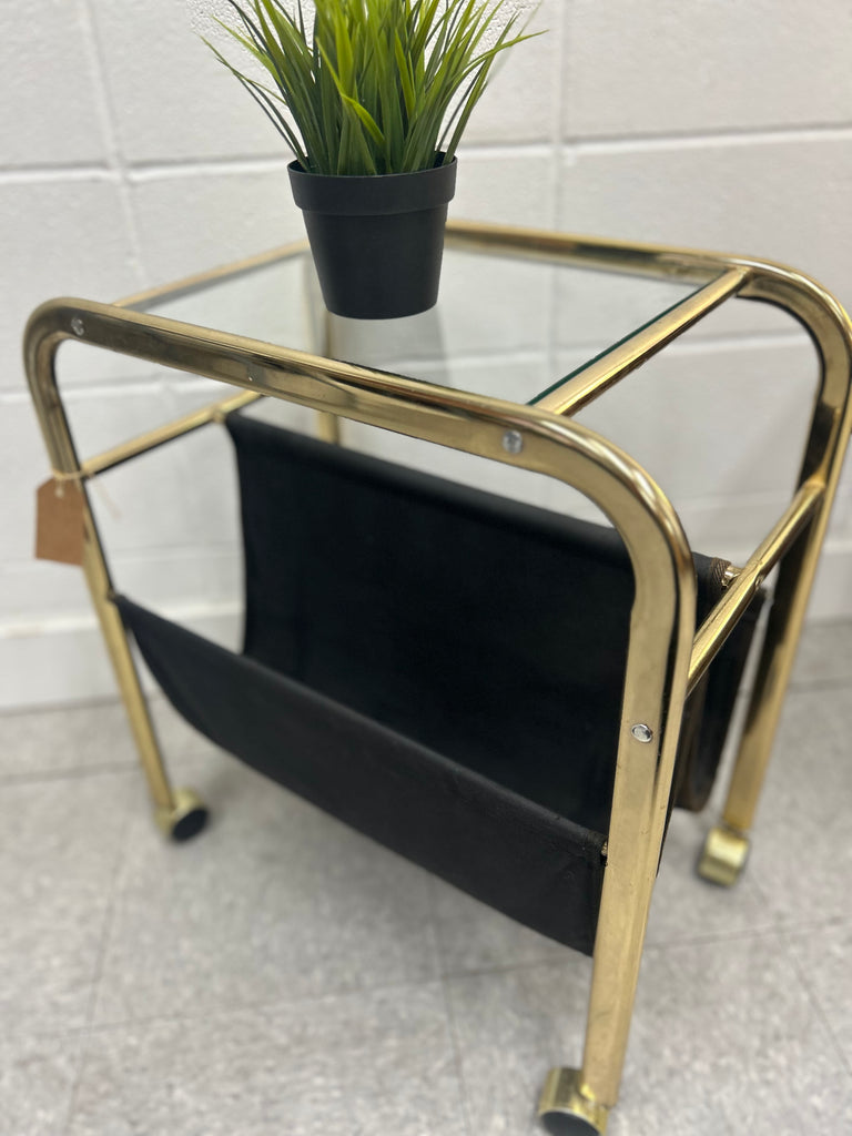 Brass magazine table
