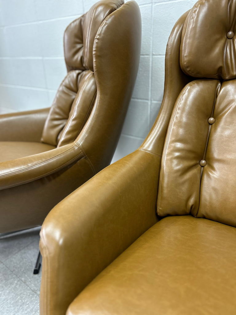 Egg chair and ottoman pair