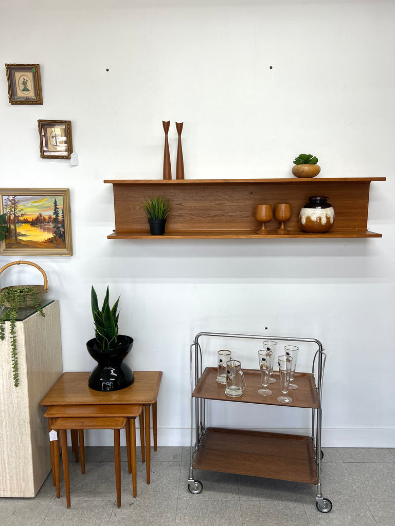 Danish teak floating shelf