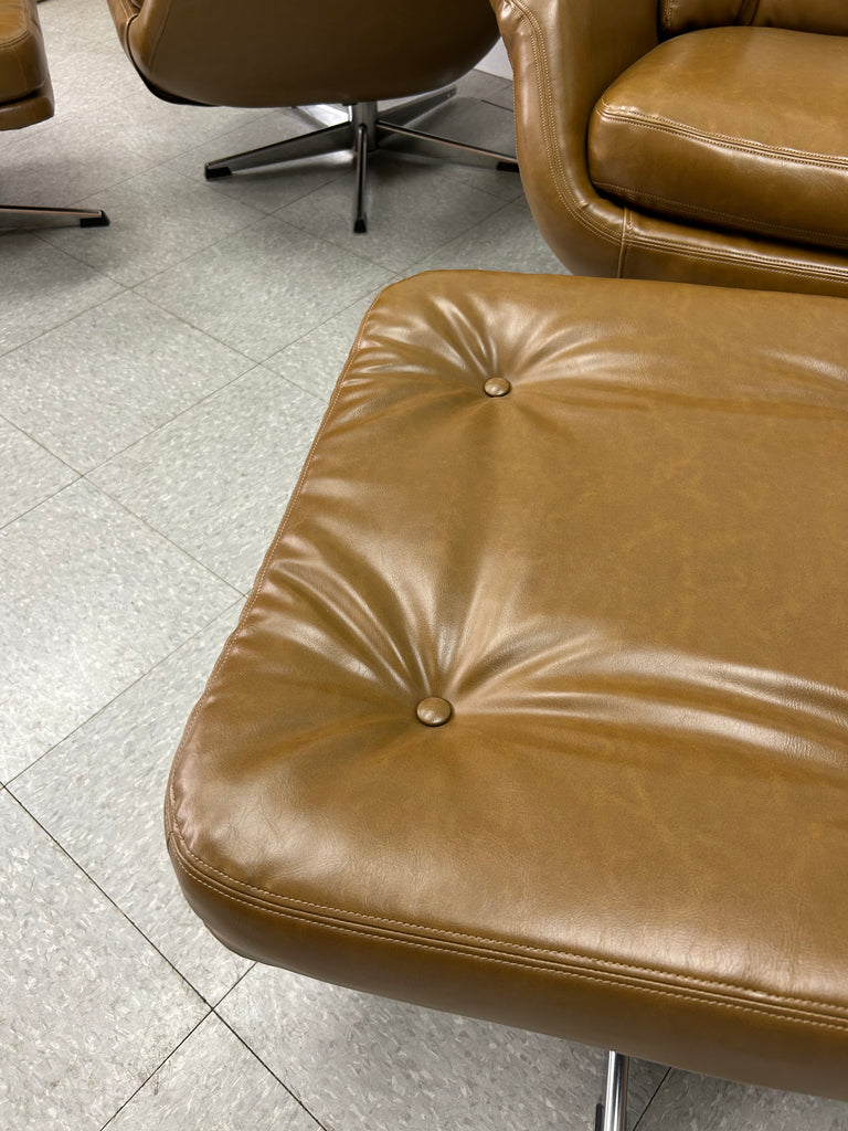 Egg chair and ottoman pair