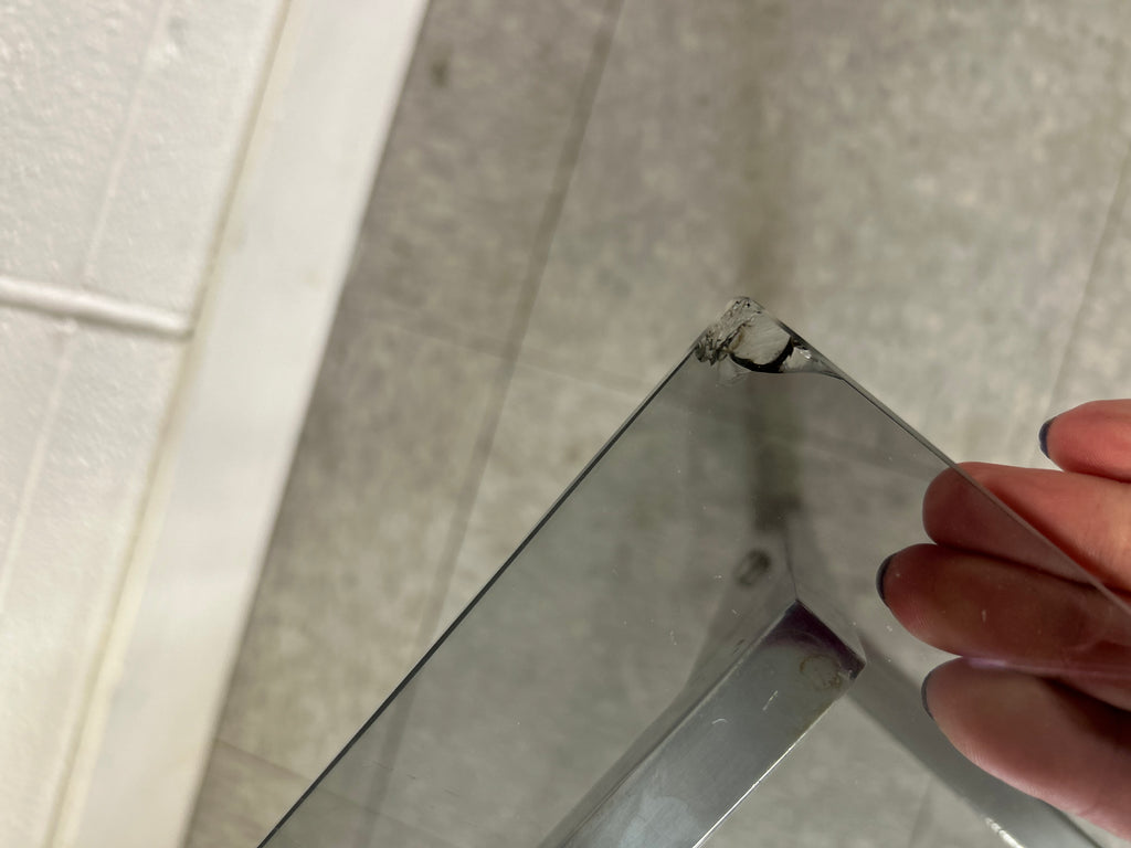 Chrome and glass coffee table