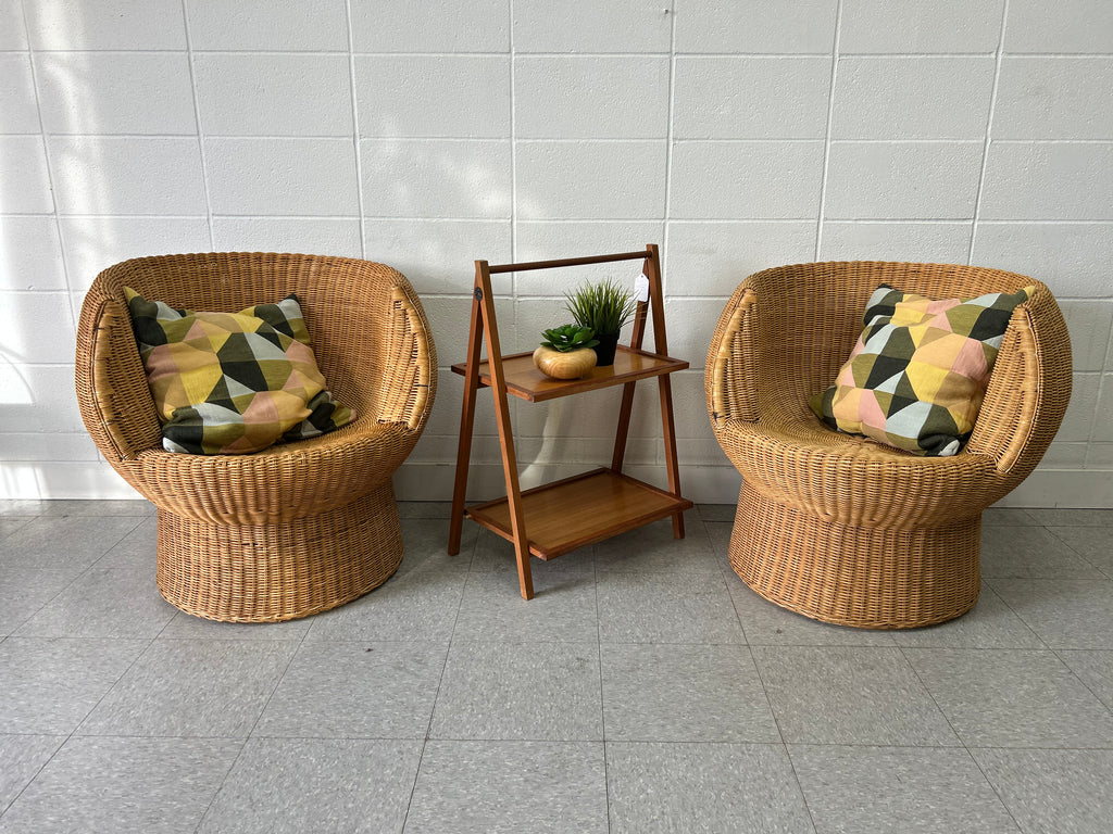 Rattan chair pair