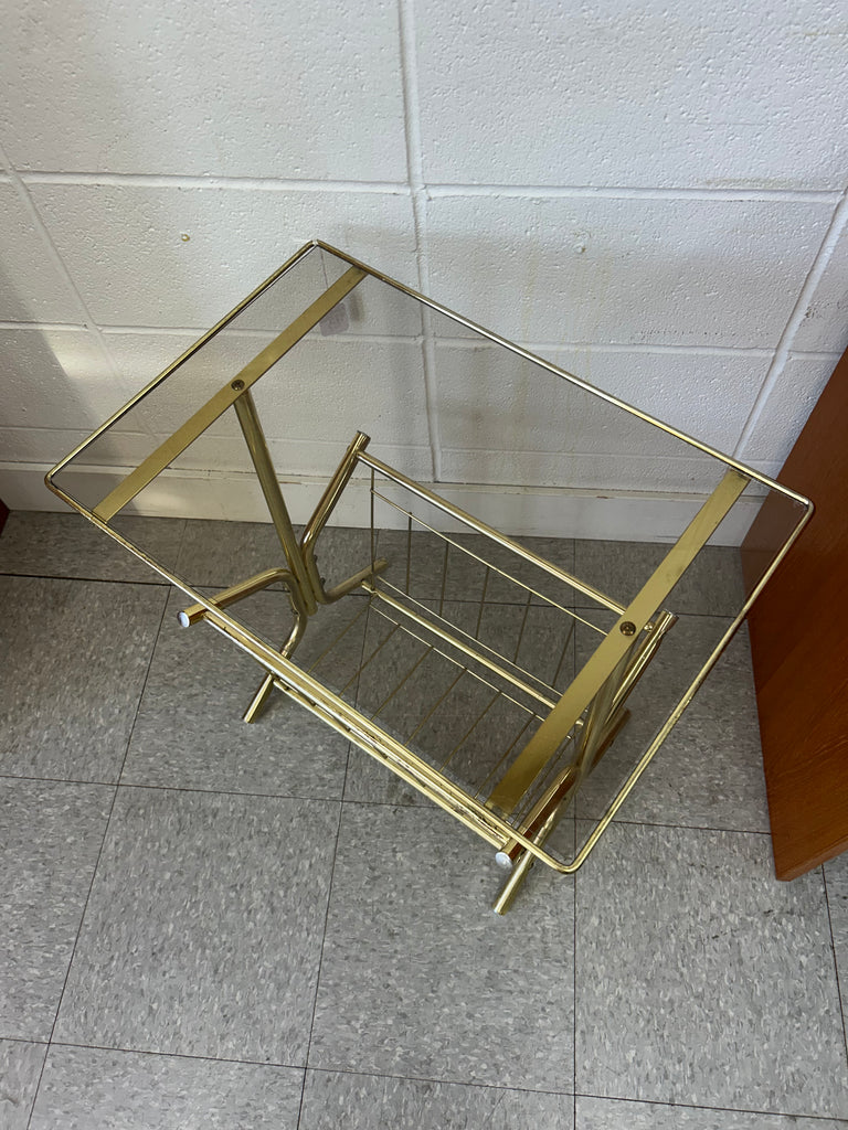 Brass magazine table