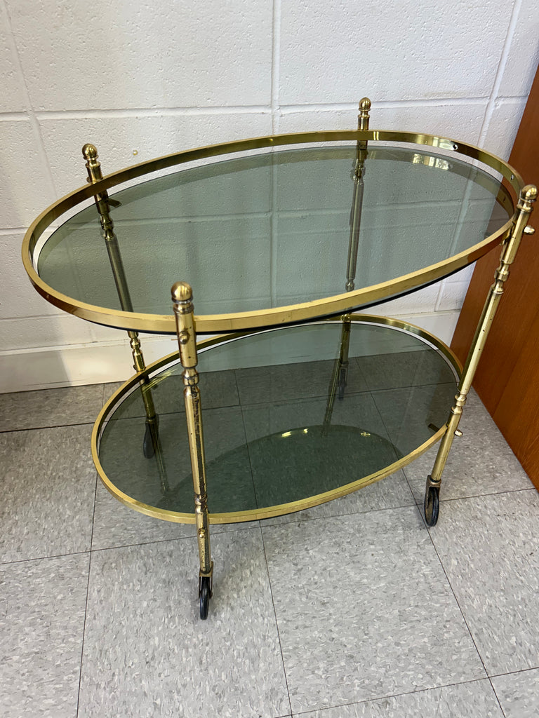 Oval brass barcart