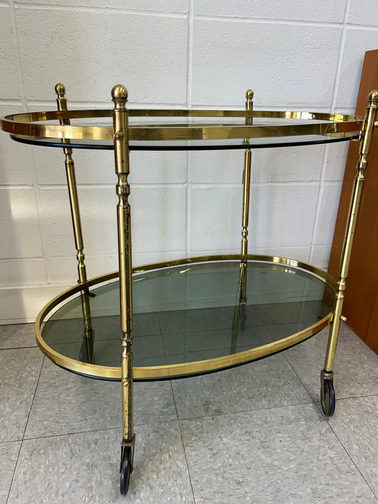Oval brass barcart