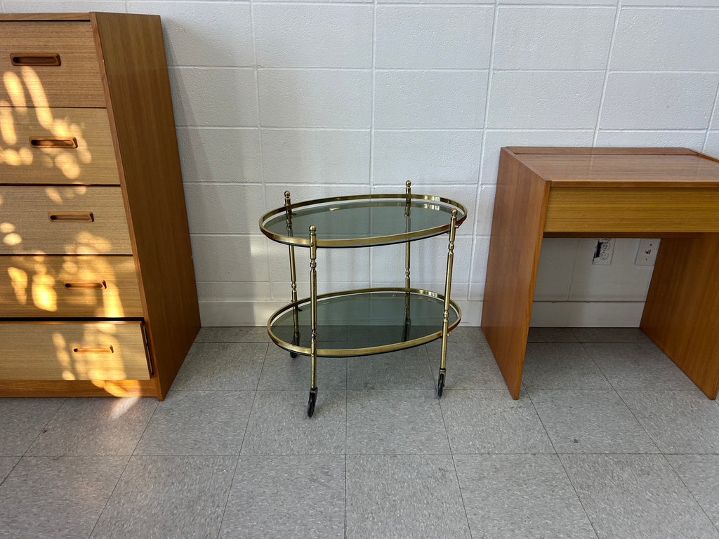 Oval brass barcart