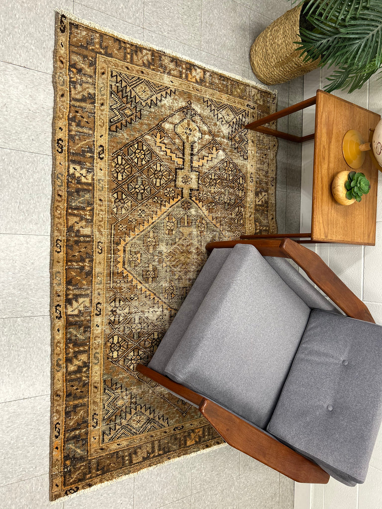 Restored teak armchair