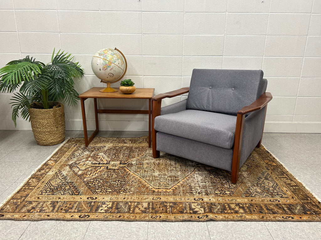 Restored teak armchair